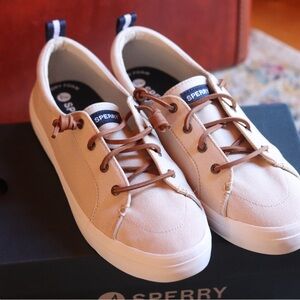 Sperry Women’s Tan Linen Sneakers